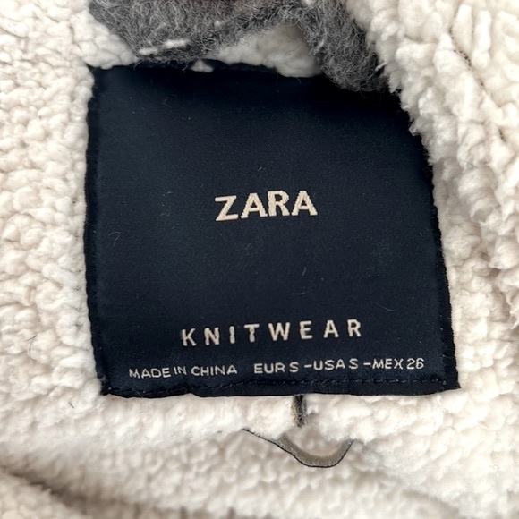 Zara Double Breasted Wool Blend Coat in Grey - Picture 6 of 6